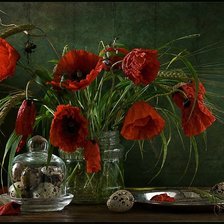 Схема вышивки «Натюрморт с маками»