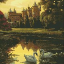 Схема вышивки «Лебединый пруд»