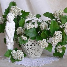 Схема вышивки «Белая гортензия»