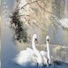 Схема вышивки «Лебеди»