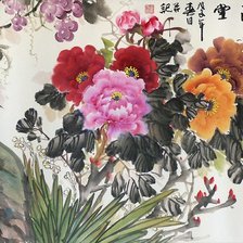 Схема вышивки «Пионы»