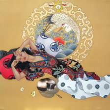 Схема вышивки «Девушка во сне»