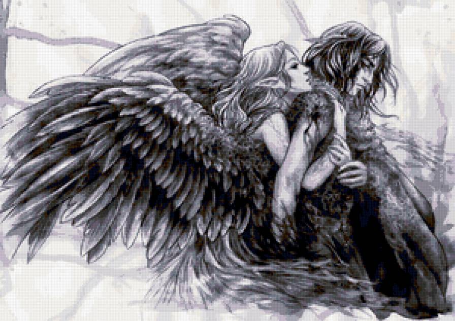 Серия ФЕИ И ЭЛЬФЫ - фэнтези, любовь, графика, двое, эльф - предпросмотр