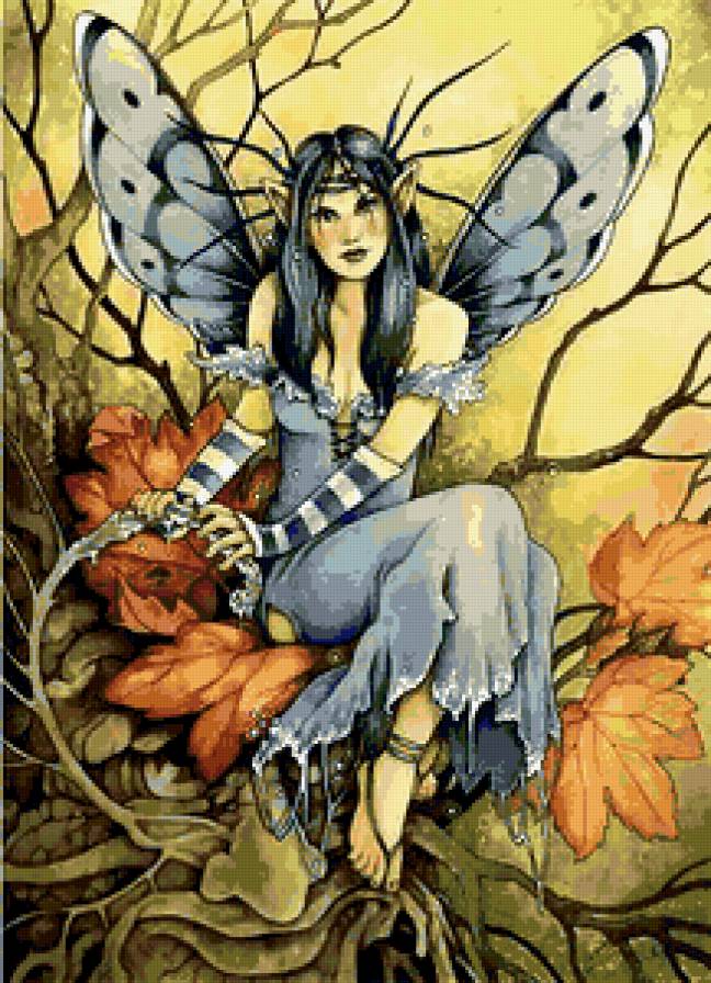 Серия ФЕИ И ЭЛЬФЫ - нимфа, осень, фея, фэнтези - предпросмотр