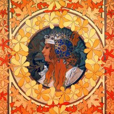 Схема вышивки «Девушка-каштан (Муха)»