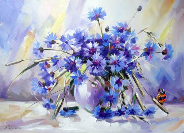 Васильки - букет, цветы - оригинал