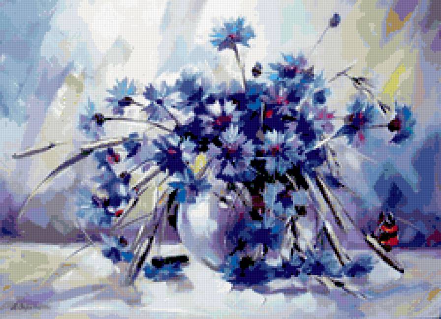 Васильки - букет, цветы - предпросмотр