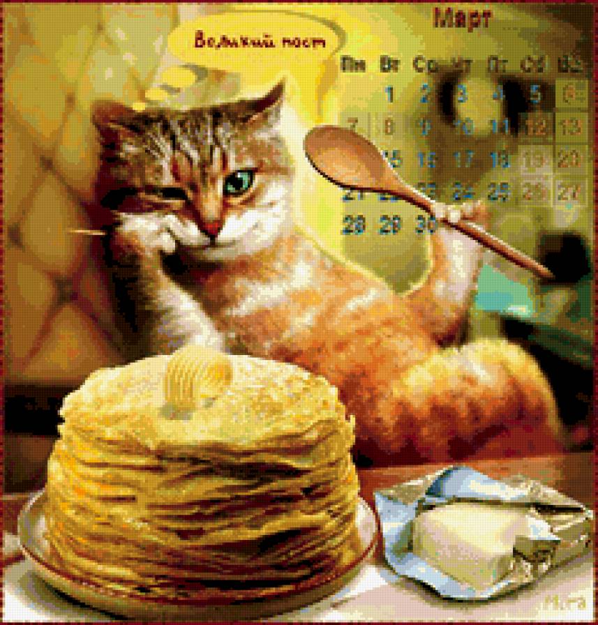 масленница - вера, блины, кот, пост.. - предпросмотр
