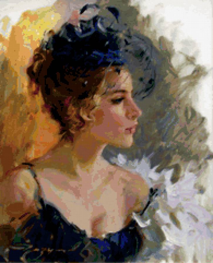 Красотка в черном - красотка, портрет - предпросмотр