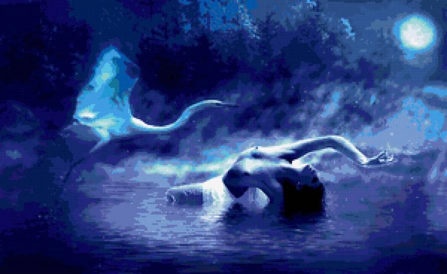 Лебедине озеро - лебідь, живопис - предпросмотр