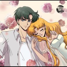 Схема вышивки «Мамору и Усаги»