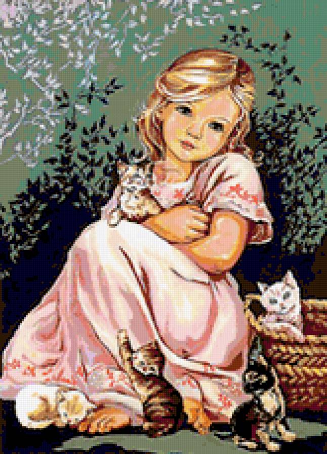 76578642 - двое, котенок, коты, девочка, кот, девушка, девушки - предпросмотр