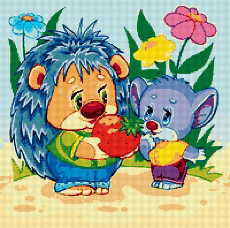 Друзья - детское, детям., ежик, мышонок - предпросмотр