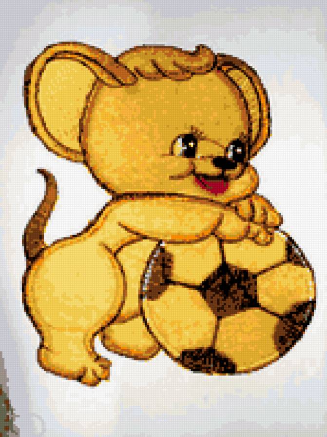 Мышонок футболист - мышка - предпросмотр