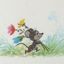 Схема вышивки «Мышка с букетом»