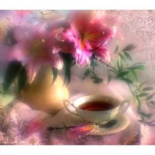 Схема вышивки «натюрморт с лилиями»