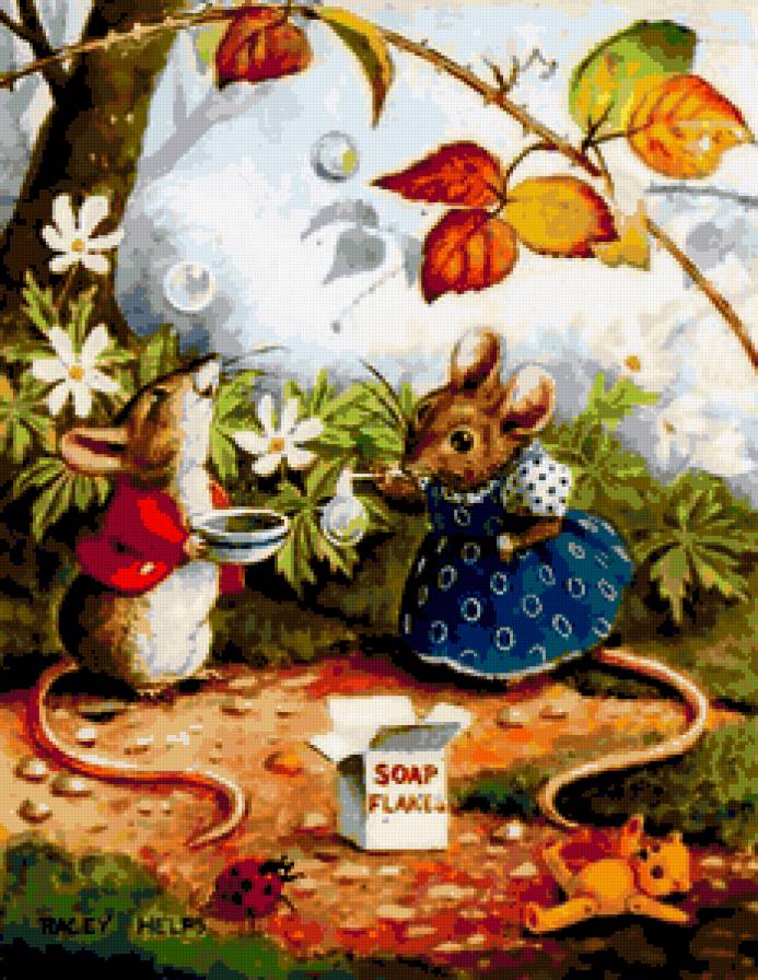 Мышки - мышки, посуда, цветы, забавные мышки, мышь, мыши, мышка, чайник - предпросмотр