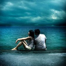 Схема вышивки «Лазурные волны шумели в прибое»