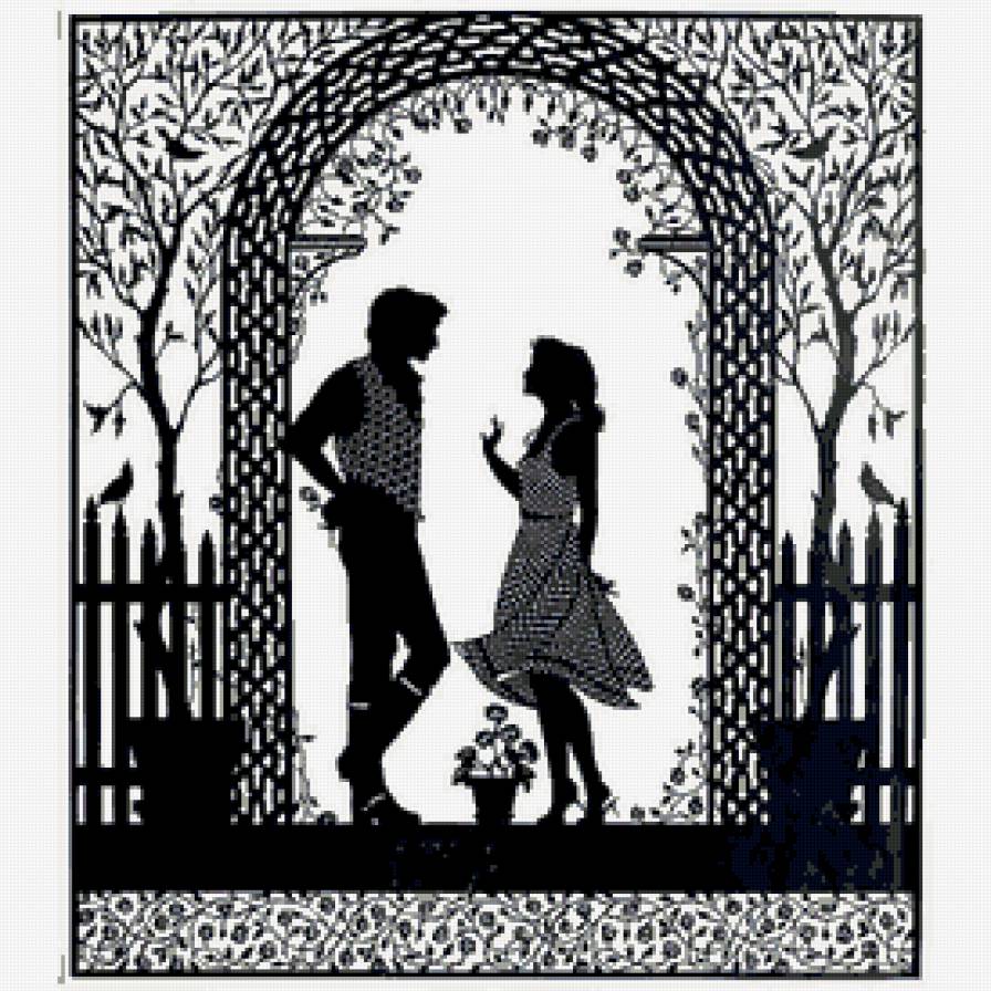 парочка - двое, подушка, любовь, флирт, пара, силует, черно-белое, романтика - предпросмотр