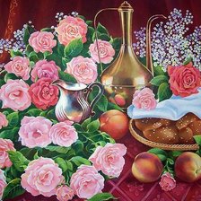 Схема вышивки «НАТЮРМОРТ С РОЗАМИ»