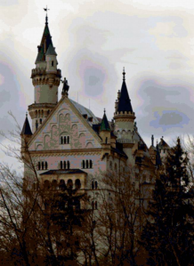 Замок Нойшванштайн - замки мира, горный пейзаж, замки, горы, дворцы - предпросмотр