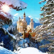 Схема вышивки «Замок Нойшванштайн»