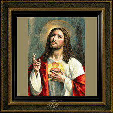 Схема вышивки «сердце Исуса»