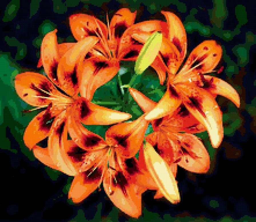 кольцо из лилий - цветы лилии - предпросмотр