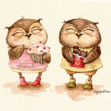 Схема вышивки «Совы Инги Пальцер»