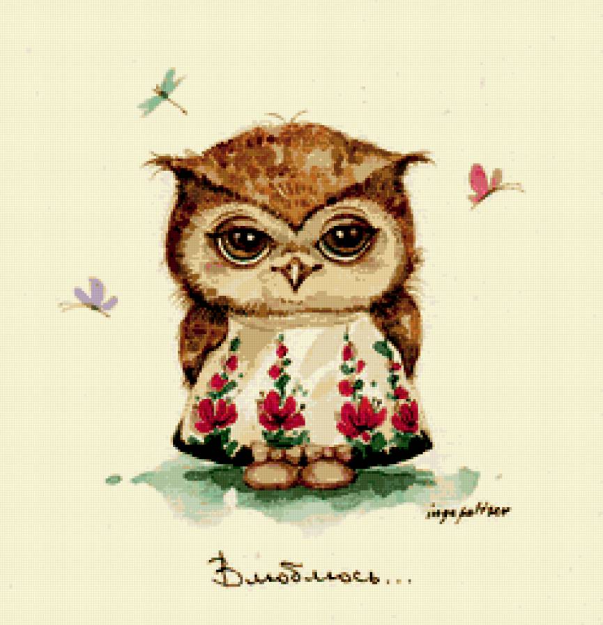 Совы Инги Пальцер - птицы, кратинки, совы - предпросмотр