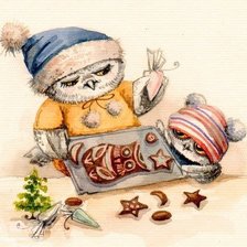 Схема вышивки «Совы Инги Пальцер»