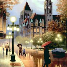 Схема вышивки «Осенний город»