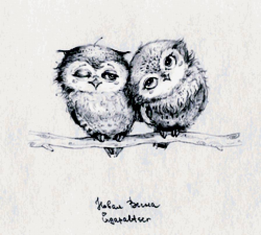 Совы Инги Пальцер - птицы, совы, кратинки - предпросмотр