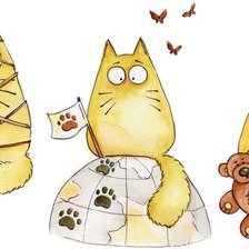 Схема вышивки «коты. колаж. часть 1»