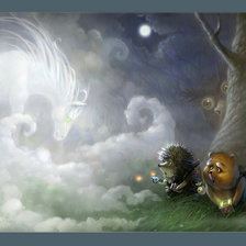 Схема вышивки «Ёжик в тумане»