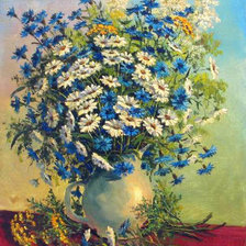 Схема вышивки «Васильки и ромашки»