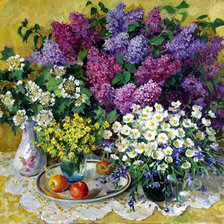 Схема вышивки «Букеты»