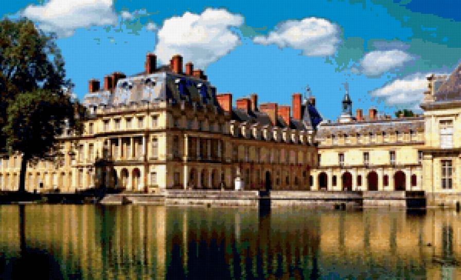 замки мира - дворцы, река, у реки мостик, замок, дворец - предпросмотр