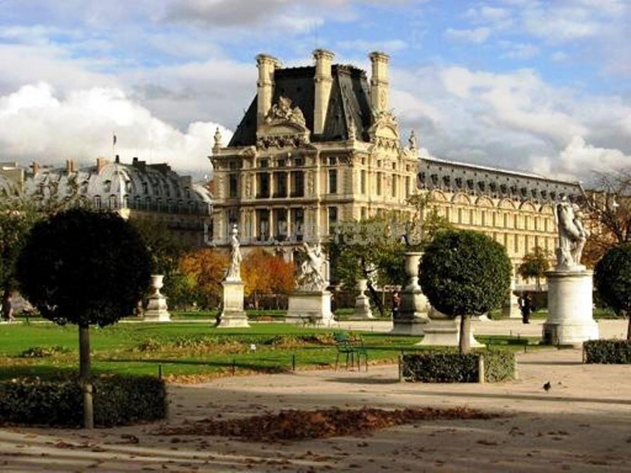 замки мира - особняк, сквер, статуи, дворцы, усадьба, дворец, замок - оригинал