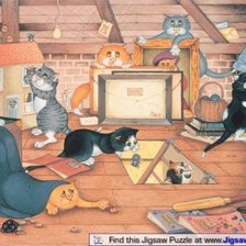 Схема вышивки «кошкин дом»