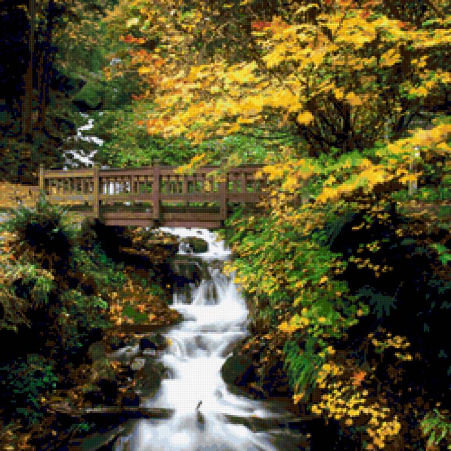 мост в лесу - лес, пейзаж, мост - предпросмотр