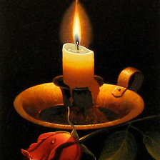 Схема вышивки «Свеча и роза»