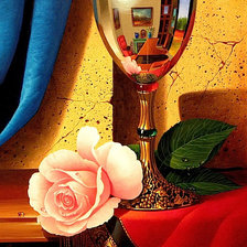 Схема вышивки «Бокал и роза»