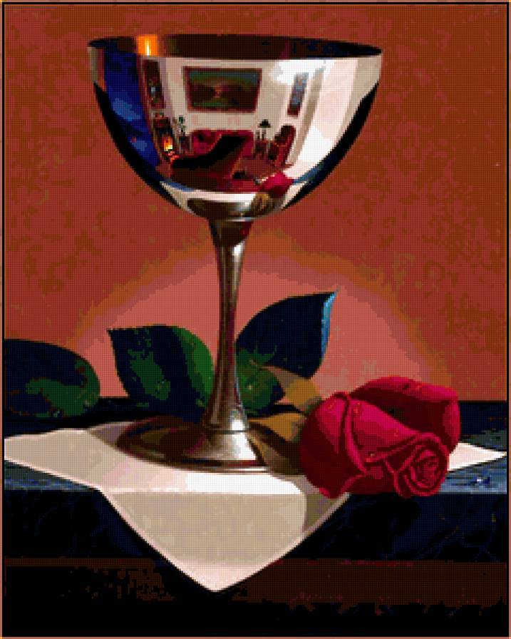 Натюрморт с розой - живопись, натюрморт - предпросмотр