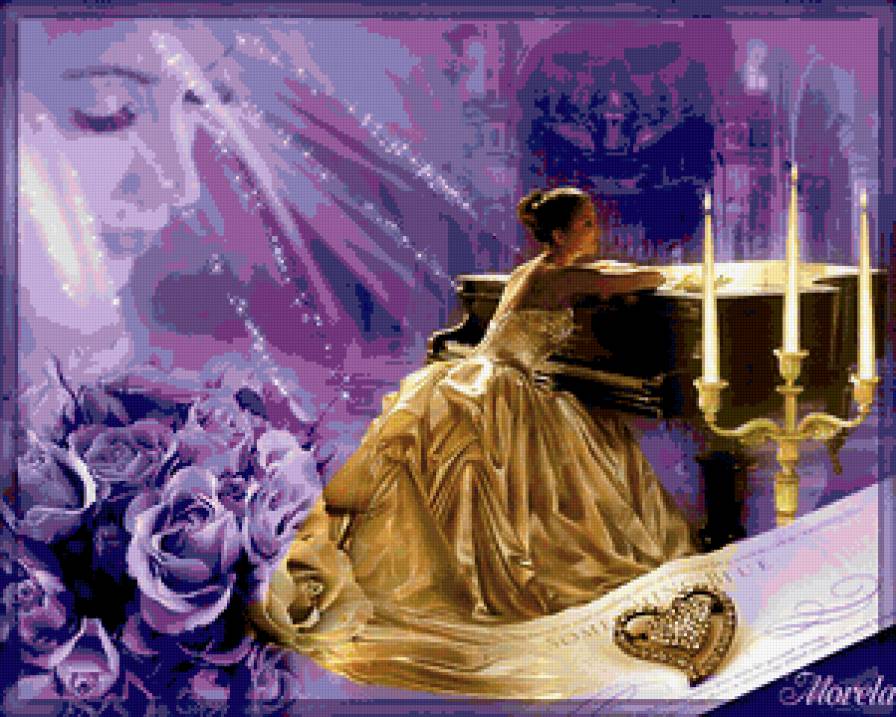 Девушка за роялем - девушка, рояль - предпросмотр