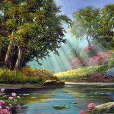 Схема вышивки «тропический лес»