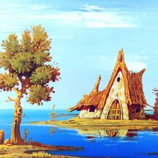 Схема вышивки «домик на воде»