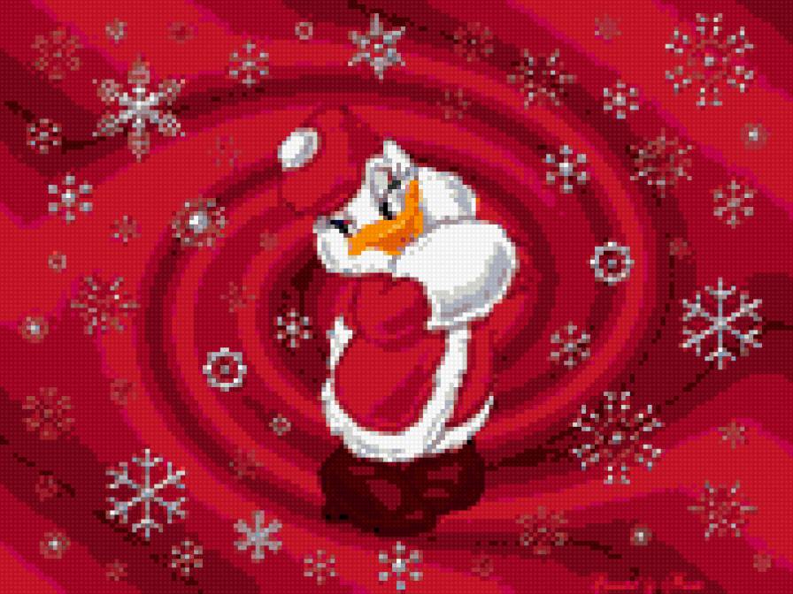 снег кружится - новый год, снежинки, утка - предпросмотр