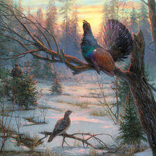 Схема вышивки «глухари»