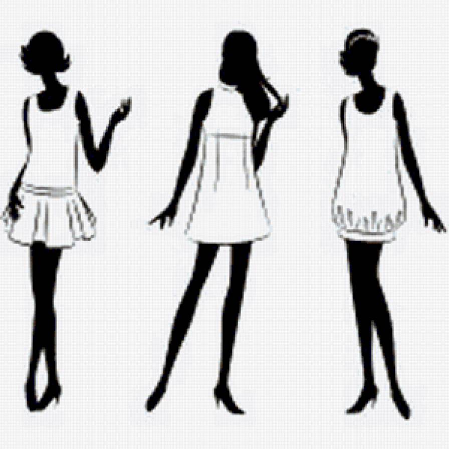 Девушки - девушка, силуэт - предпросмотр